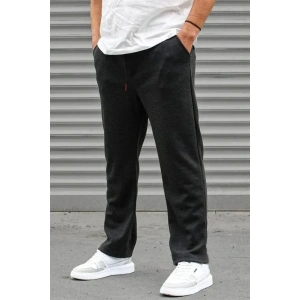 Erkek Üç İplik Basic Eşofman Boru Paça İpli Pantolon  Antrasit