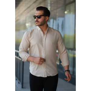 Erkek Uzun Kollu Regular ofya Keten Gömlek
