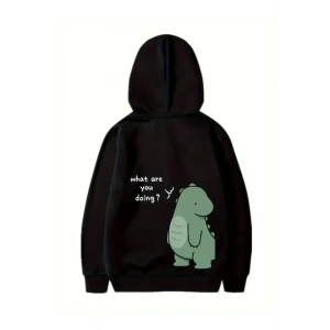 evgililer Günü Baskılı Oversize Kapüşonlu weatshirt Hoodie  iyah