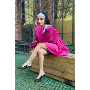 Fuşya Bebe Yakalı Elbise