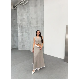 Gi̇o Çi̇zgi̇li̇ Garni̇li̇ i̇di̇ Etek Yelek Takim