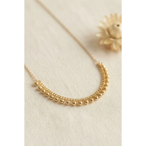 Gold Pirinç Topçuk Model Kadın Kolye