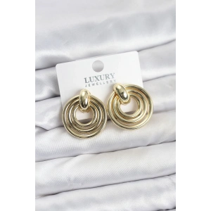 Gold Renk Pirinç Vintage Kadın Küpe