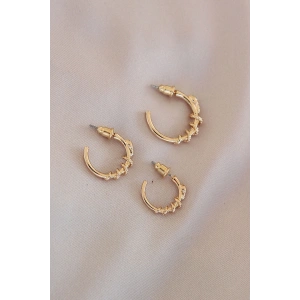Gold Renk Yılan Model Metal Küpe Seti