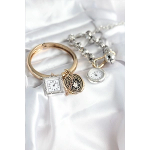 Gold ve Gümüş Renk Bileklik Kombini