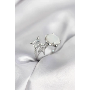 Gümüş Renk Kutup Yıldızı Model Kadın Yüzük