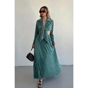 int Fitilli Gömlek Ve Uzun Etek Takım