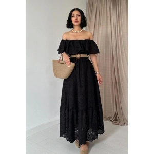 iyah Omzu Lastikli Brode Elbise