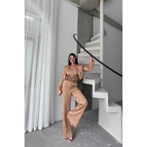 JAKARI BUZU TAARI DETAYI CEKETPANTOONBUZ 3 Ü TAKI  Bej