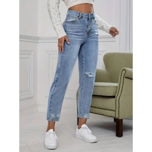 Kadın Açık avi Yırtık om Fit Kot Pantolon