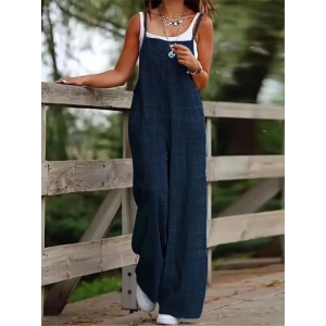 Kadın Askılı Yandan Fermuarlı Geniş Paçalı Valencia Tulum