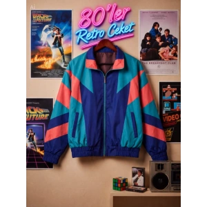 Kadın  Erkek 80ler Dönemi Retro Ceket