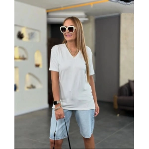 Kadın Kısa Kollu V Yaka Bluz