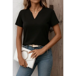 Kadın Kısa Kollu V Yakalı Ithal Krep Elbise