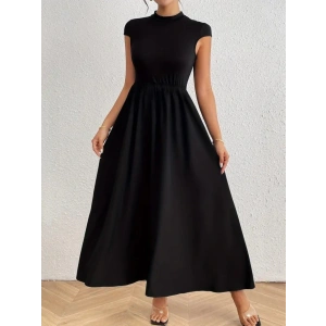 Kadın Kısa Kollu Yarı Balıkçı Yaka Viskon Elbise