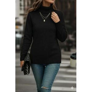 Kadın Uzun Kollu Balıkçı Yaka Triko Bluz