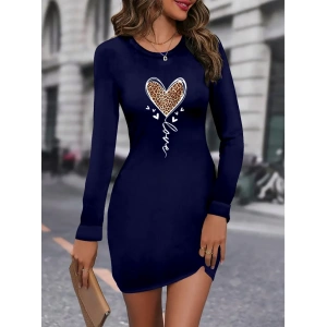 Kadın Uzun Kollu Bisiklet Yaka Kısa Viskon Iki Iplik Elbise