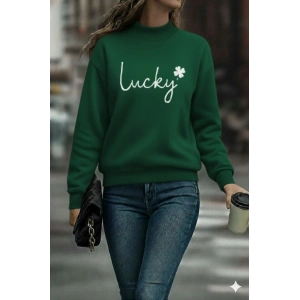 Kadın Uzun Kollu Bisiklet Yaka Viskon Iki Iplik Bluz