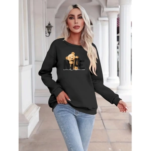 Kadın Uzun Kollu Bisiklet Yaka Viskon Iki Iplik Bluz