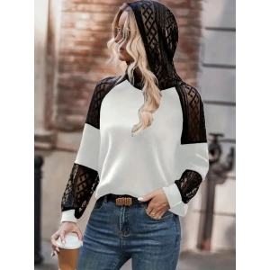 Kadın Uzun Kollu Dantelli Kapşonlu Viskon Iki Iplik Bluz