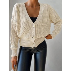 Kadın Uzun Kollu Düğme Detay Triko Bluz