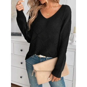 Kadın Uzun Kollu V Yakalı Triko Bluz