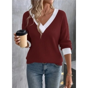 Kadın Uzun Kollu V Yakalı Waffle Bluz