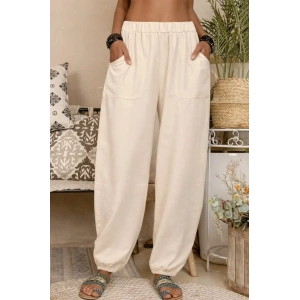 Kadın Yüksek Bel Cep Detaylı Pantolon