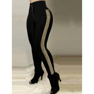 Kadın Yüksek Bel Yan şerit Detaylı Dalgıç Tayt