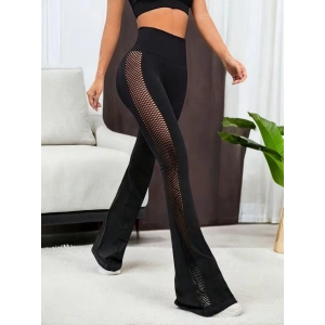 Kadın Yüksek Bel Yandan File Görünümlü Dalgıç Tayt