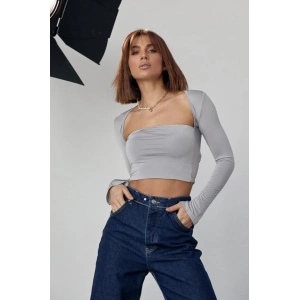 Kara Yaka Uzun Kollu Crop  Taş