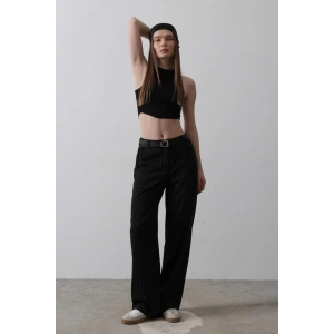 Kemerli Palazzo Pantolon  SiyahBeyaz