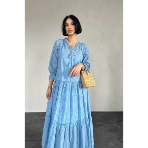 Mavi Dantelli New Elbise