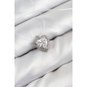 Misineli Kalp Model Gümüş Renk Hayalet Kolye