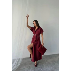 ÖNDEN DÜĞELİ CRUHLI ODAL ELBİE  Bordo