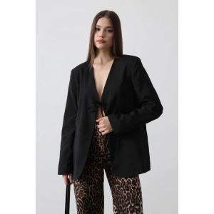 Önü Bağlamalı Blazer Ceket  iyah