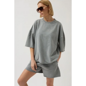 Oversize azer Kesim Bisiklet Yaka Thirt