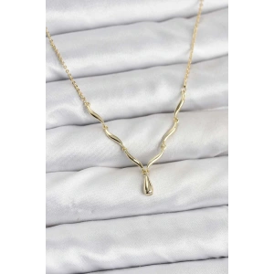 Pirinç Gold Renk Damla Model Kadın Kolye
