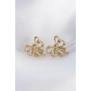 Pirinç Gold Renk Fiyonk Küpe
