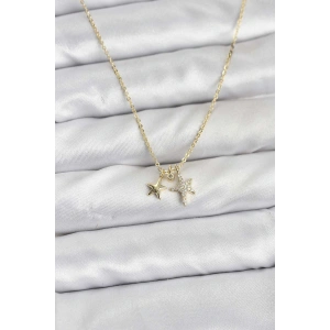 Pirinç Gold Renk Yıldız Minimal Kadın Kolye