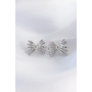 Pirinç Gümüş Renk Fiyonk Küpe