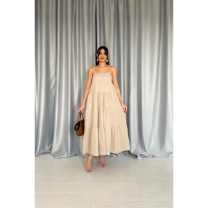 Taş Askılı Parçalı üslin Elbise