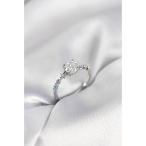 Tek Taş Model Zirkon Taşlı Gümüş Renk Kadın Yüzük