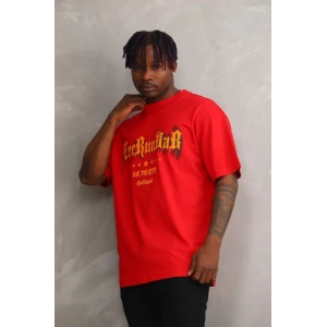 Unisex Baskılı Oversize Thirt  Kırmızı