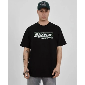 Unisex Bisiklet Yaka Baskılı Oversize Thirt  iyah