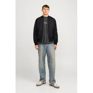 Unisex İçi Astarlı Düz Bomber Ceket  iyah