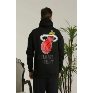 Unisex Kapşonlu Baskılı weetshirt  iyah