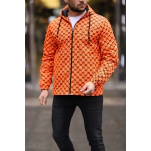 Unisex Kapüşonlu İçi Astarlı Yağmurluk  Turuncu