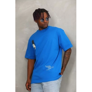 Unisex Oversize Baskılı Bisiklet Yaka Thirt  avi