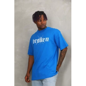 Unisex Oversize Baskılı Bisiklet Yaka Thirt  avi